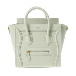 Celine Luggage Shopper Jade Drummed Calfskin Handbag